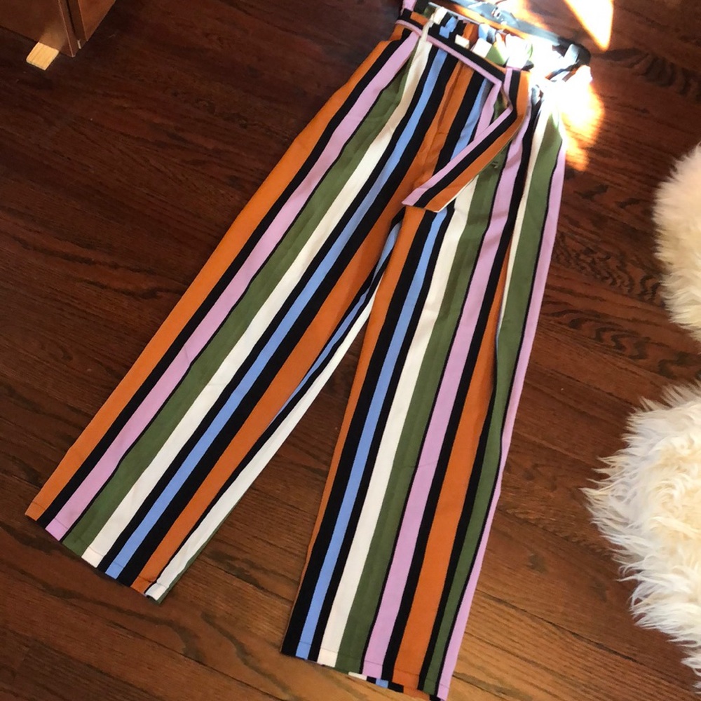Sans Souci Striped Wide Leg Pants Size Small